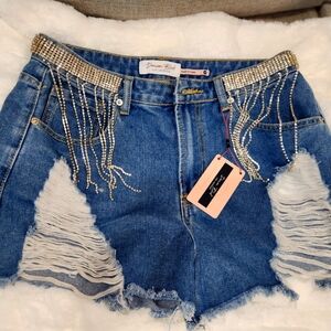 Trendy Blue Denim Shorts in size medium, Festival and Summer Ready